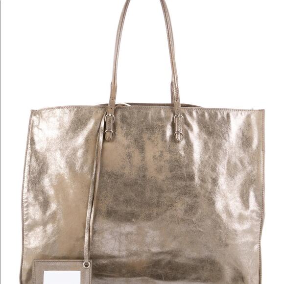 Balenciaga Papier A4 Motocross Tote Leather Gold - Picture 4 of 5